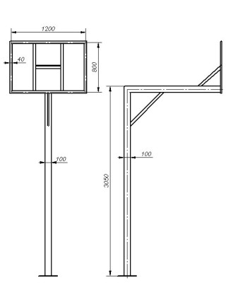 Стійка баскетбольна с кільцем для стадіона
